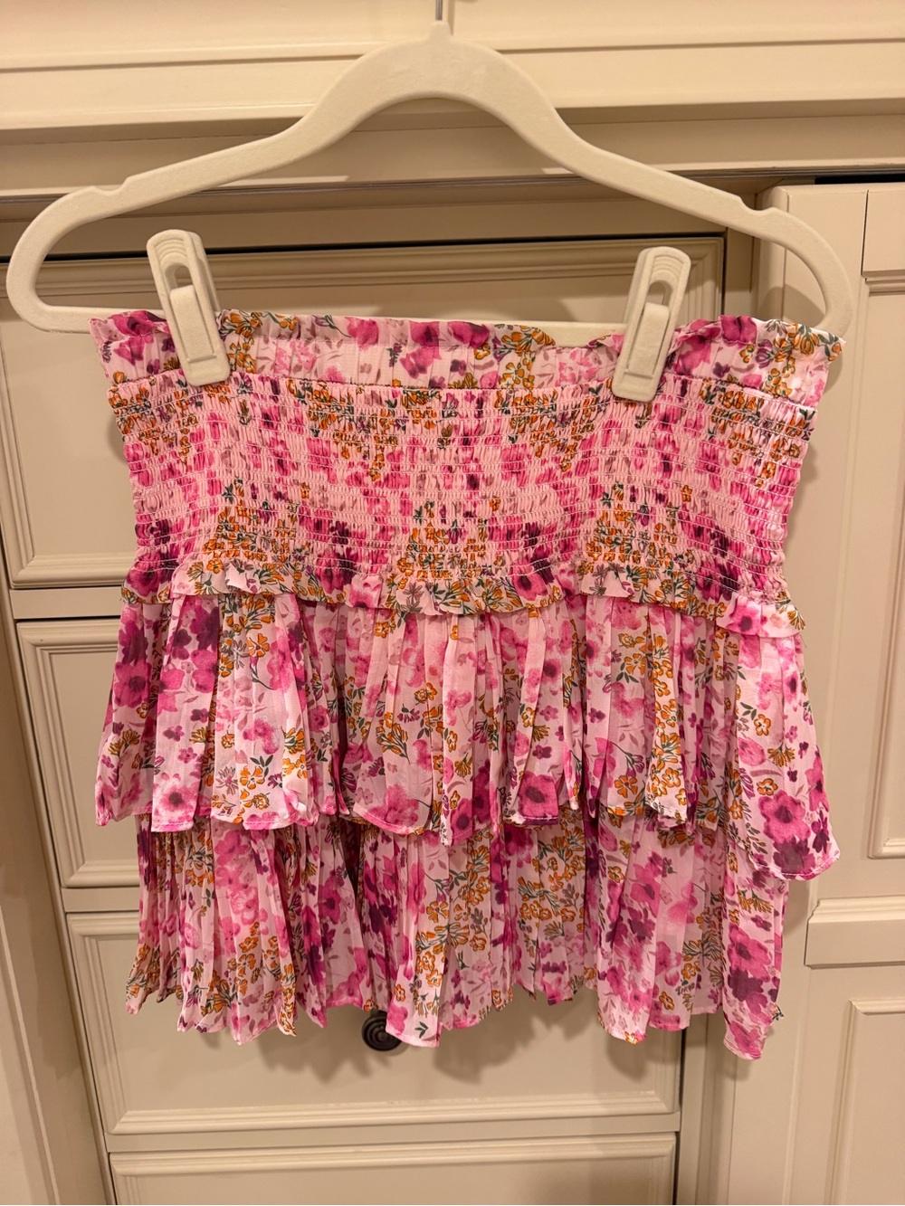 Floral Tiered Smocked Skirt